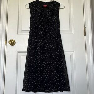 Black and gray polkadot dress